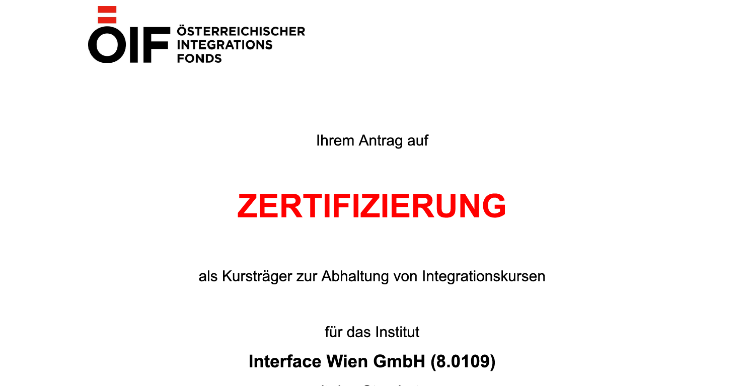 ÖIF Zertifikat kaufen